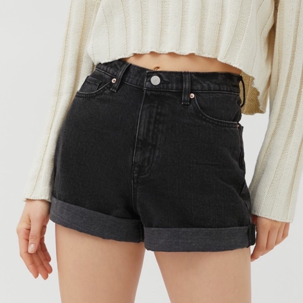 BDG Black High-Waisted Mom Shorts